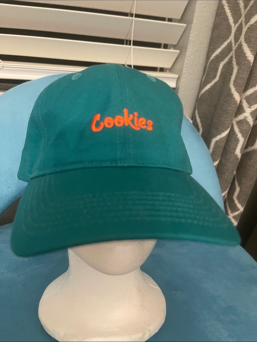 Cookies Teal Baseball Cap with Orange Logo - Men